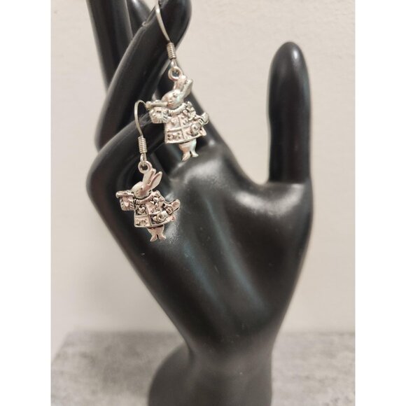 Silver Dangle Rabbit Earrings Rabbit Lover Earrings - Picture 10 of 10